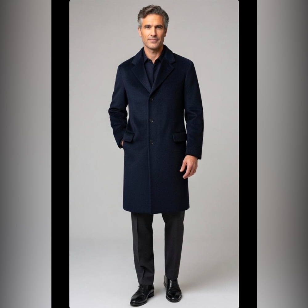Rare Luxury Classic 100% Pure Cashmere Topcoat English Fabric, Made in Canada
